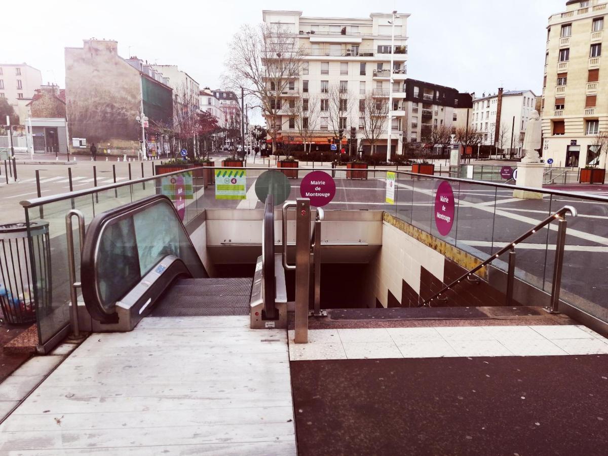 Studio dans un quartier résidentiel à Montrouge avec le métro à 2 min Exterior foto